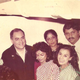 Elfin Fernand (in red sari) with Rajiv Gandhi after the former prime minister took a VIP flight on Air India.